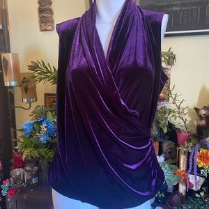 Ladies V-Neck draping purple velvet blouse Gatsby charm Gothic Romance couture